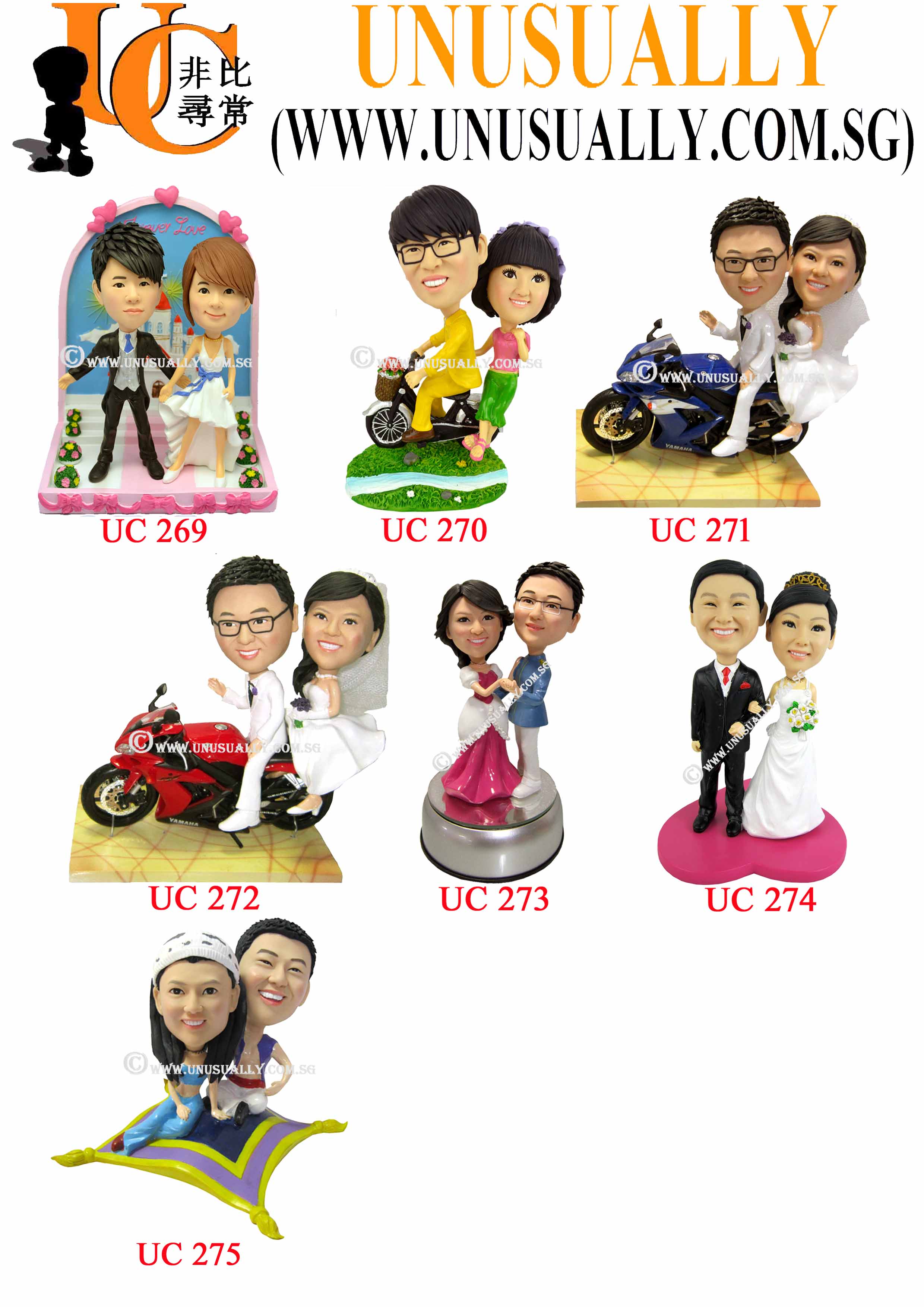 Custom 3D New Couple Design USeries Figurines - UC269-UC275